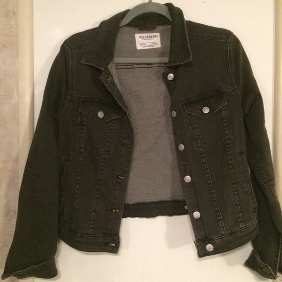 Pull & Bear Washed Black Denim Jacket - Picture 1 of 1